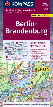 Kompass Radkarte Grossraumkarte Berlin-Brandenburg